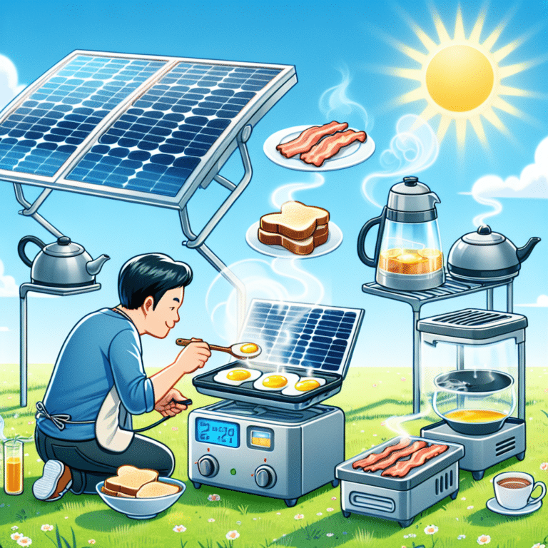 Cooking breakfast with solar gadgets